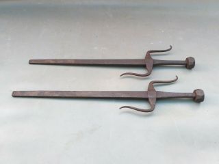 Antique Chinese Sword Mace Jian Pair Qing