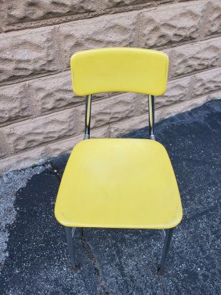 60s Mid Century Modern Heywood Wakefield Hey Woodite School Chair Yellow 2