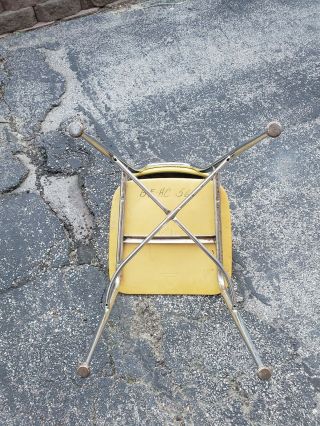 60s Mid Century Modern Heywood Wakefield Hey Woodite School Chair Yellow 5