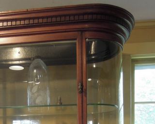 Antique English Mahogany and Glass Shop Display Cabinet,  Vitrine,  Curved glass 6