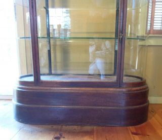 Antique English Mahogany and Glass Shop Display Cabinet,  Vitrine,  Curved glass 7