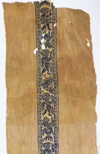 4 - 8C Ancient Coptic Textile Fragment - People,  Birds and Beasts,  Part of Clothes 4