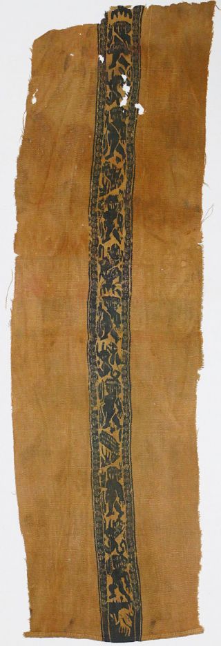 4 - 8C Ancient Coptic Textile Fragment - People,  Birds and Beasts,  Part of Clothes 5
