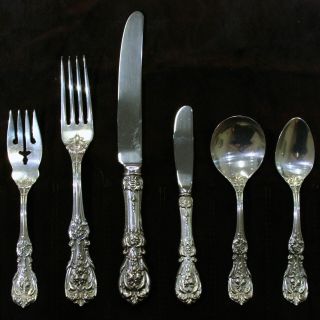 Reed & Barton Francis I 87pcs Silverware 6 - Pc Dinner Size Setting Service For 12