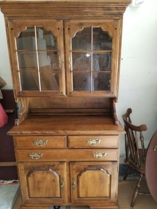 Pioneer Treasurer Solid Maple Cabinet and Glass Hutch Display by Temple Stuart 2