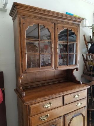 Pioneer Treasurer Solid Maple Cabinet and Glass Hutch Display by Temple Stuart 3