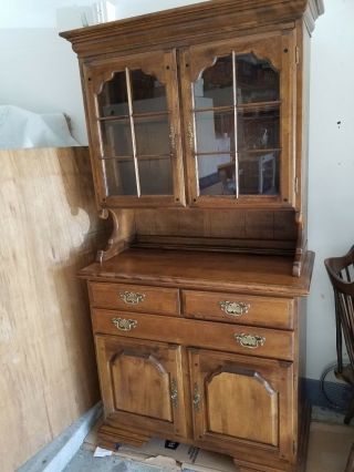 Pioneer Treasurer Solid Maple Cabinet and Glass Hutch Display by Temple Stuart 4