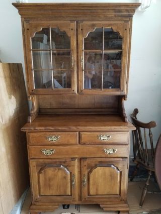 Pioneer Treasurer Solid Maple Cabinet and Glass Hutch Display by Temple Stuart 8