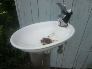 Vintage/Antique Drinking Water Fountain with Enamel Sink 4
