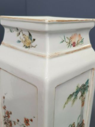 Chinese Porcelain Qianjiang Cai Square Vase - Republic Period 1912 - 1949 7