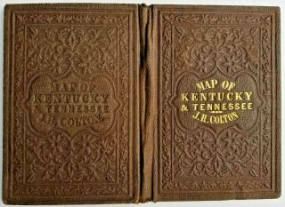 EXTREMELY RARE J.  H.  Colton 1856 Folded Pocket Map Kentucky Tennessee NOT atlas 4