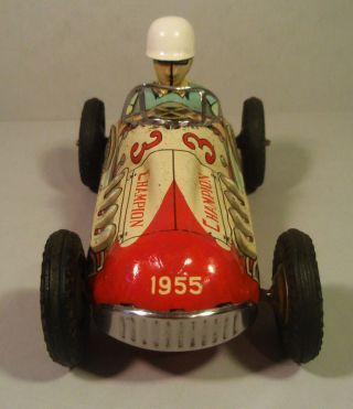 Tin Friction 1955 Open Wheel Champion Racer Race Car Driver Yonezawa Japan
