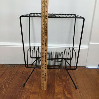 Vintage Mid - Century Modern Record Player Stand / Holder LP Record Rack 1 11