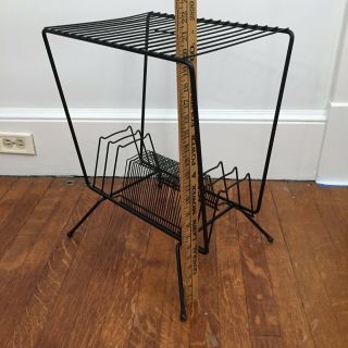 Vintage Mid - Century Modern Record Player Stand / Holder LP Record Rack 1 2