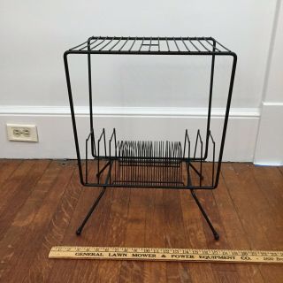 Vintage Mid - Century Modern Record Player Stand / Holder LP Record Rack 1 3