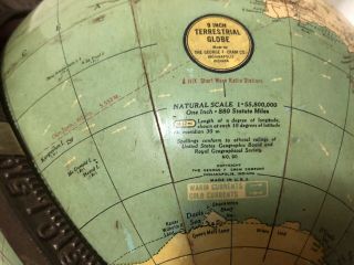 Cram ' s Universal Terrestrial Globe 30 ' s 9 