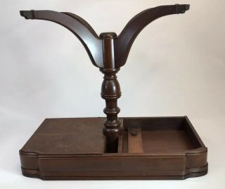 ANTIQUE TABLE MAHOGANY CARVED WOOD Folding Card Game Side Console Old FURNITURE 12