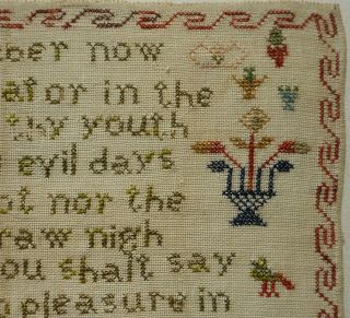 MID 19TH CENTURY BIBLICAL QUOTATION & MOTIF SAMPLER BY A.  E.  WILLIAMS - 1856 7