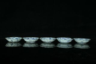 JUN001 CHINESE ANTIQUE MING DYNASTY BLUE&WHITE PORCELAIN 5 PLATE DISH 5