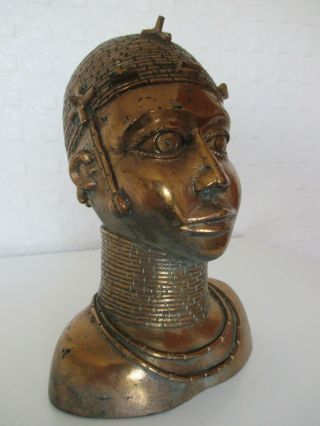 Fine Old African Benin Gilt Bronze Figure Of A Young King - Oba - Tribal Art