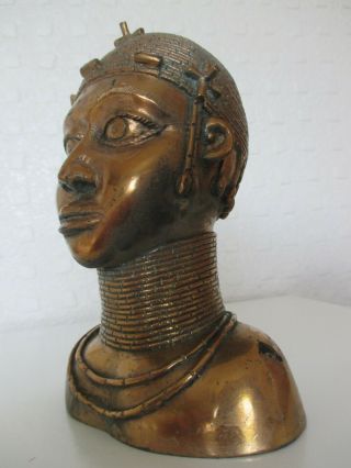 Fine Old African Benin Gilt Bronze Figure of a Young King - Oba - Tribal Art 3