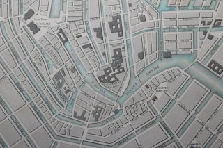 1852 AMSTERDAM Plan of the City Hand Coloured Antique MAP SDUK COX 11