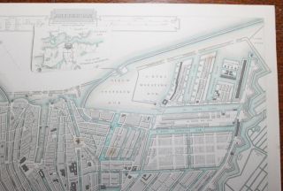 1852 AMSTERDAM Plan of the City Hand Coloured Antique MAP SDUK COX 9