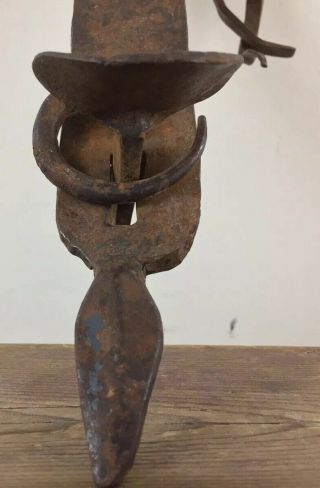 Antique Wrought Iron Door Handle Thumb Latch With Rare Spiral Lock 8.  5” 18thC ME 3