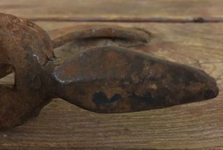 Antique Wrought Iron Door Handle Thumb Latch With Rare Spiral Lock 8.  5” 18thC ME 6