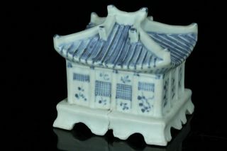 Jun057 Korean Blue&white Porcelain House Type Water Dropper Suiteki
