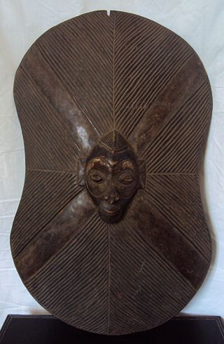 24 " Old Yaka Warrior Shield Extremely Rare African Carving Very Lg