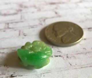 Antique Dynastie Qing Chinese Hand Carved Green Jade Ornament Bead Amulet 5
