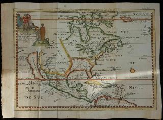 Rare Circa 1700 North America California As Island Map By N.  Sanson