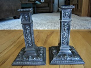 Pair Ornate Bronze Wall Sconce Light Fixtures Victorian Brass Candle Holders 12