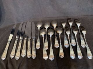 sterling silver hallmarked “PA 84” 18 piece flatware set for 6 928 gms weighable 10
