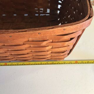 Southern Antique Vintage Gathering Basket Large Primitive Nailed Rim Woven 2