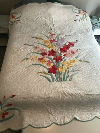 Antique Floral Applique Quilt