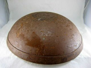 VTG Antique Farmhouse Brown Wooden Dough Bowl Out of Round 14.  5 x 13.  5 Primitive 3