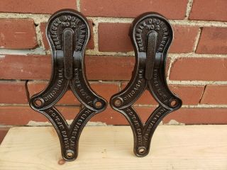 Antique Allith Reliable Door Hangers (Matching pair) no.  2 cast farm barn rollers 4