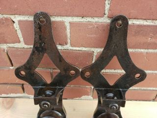 Antique Allith Reliable Door Hangers (Matching pair) no.  2 cast farm barn rollers 8