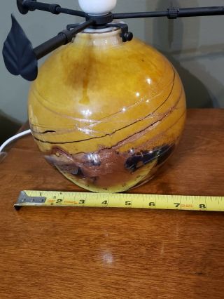 Michele Luzoro Art Glass Mushroom Lamp FRENCH BLOWN ART GLASS Artist Signed 7