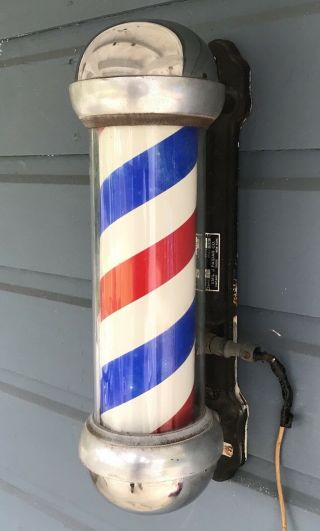 Antique Vintage Emil J.  Paidar Lighted Barber Barbershop Pole