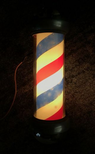 Antique Vintage Emil J.  Paidar Lighted Barber Barbershop Pole 2
