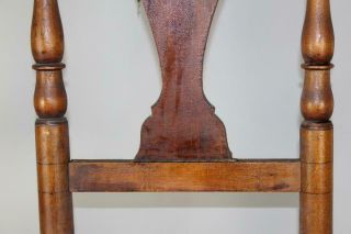 RARE 18TH C WOODBURY CT QUEEN ANNE SIDE CHAIR WITH BOLD TRUMPET FEET OLD PATINA 10