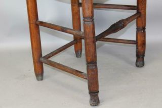 RARE 18TH C WOODBURY CT QUEEN ANNE SIDE CHAIR WITH BOLD TRUMPET FEET OLD PATINA 6