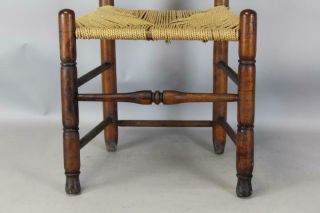 RARE 18TH C WOODBURY CT QUEEN ANNE SIDE CHAIR WITH BOLD TRUMPET FEET OLD PATINA 8