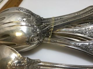 2 Tiffany & Co Sterling Silver Olympian Pattern Ice Cream Forks Old Mark 4