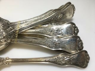 2 Tiffany & Co Sterling Silver Olympian Pattern Ice Cream Forks Old Mark 5