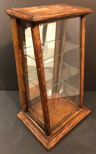 ANTIQUE ZENO GUM COUNTRY STORE OAK SLANT FRONT COUNTER TOP DISPLAY CASE EXC 11