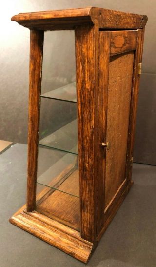 ANTIQUE ZENO GUM COUNTRY STORE OAK SLANT FRONT COUNTER TOP DISPLAY CASE EXC 7